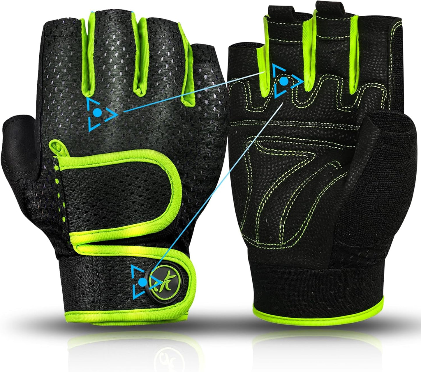 MOREOK Workout Gloves Padded Weight Lifting Gloves for Men/Women, [3MM Gel] Fingerless Grip Gym Gloves Fitness Gloves for Exercise,Hanging,Weightlifting, Cycling, Pull ups, Rowing
