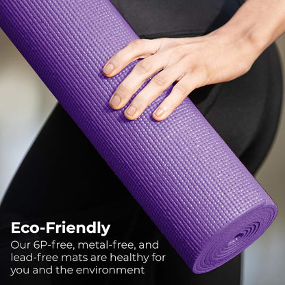 10-Pack Yoga Mat, 68" x 24" Non Slip Exercise Mat, 4mm Thick Gym Mat for Fitness and Stretching, Bulk Non Toxic Yoga Mats for Schools and Studios