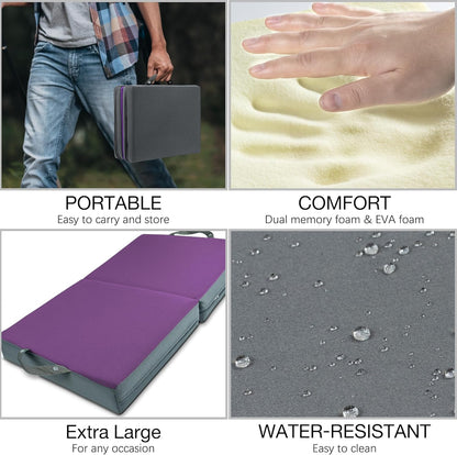 KI Store Garden Kneeling Pad Memory Form Knee Cushions for Gardening Extra Thick Knee Pad Water Resistant Prayer Pillow for Work Yoga Physical Therapy Purple