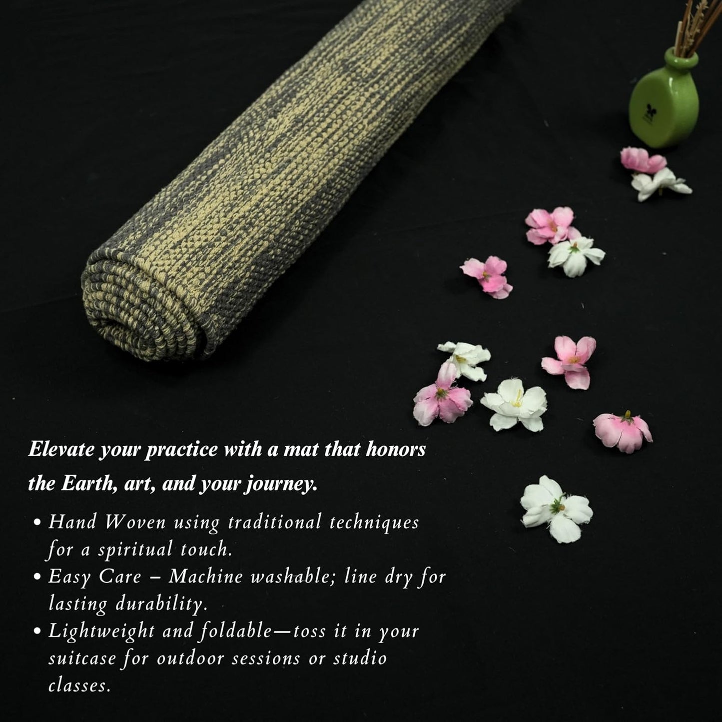 Trade Star Organic Cotton Yoga Mat Handloomed Meditation Rug Inches Perfect Size Mat Travel Mat for Indoor/Outdoor Use 72"L x 24"W Highly Absorbent Reversible Yoga Rug Tie Dye Yoga Mat for Exercise