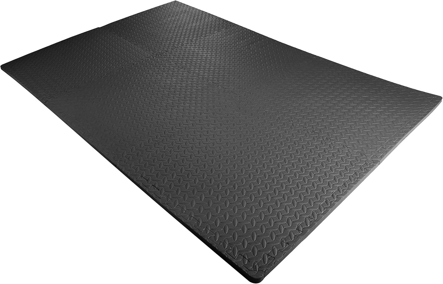 BalanceFrom Puzzle Exercise Mat 1" Thick, EVA Interlocking Foam Floor Tiles for Home Gym, Mat for Home Workout Equipment, Floor Padding for Kids, Black, 24 in x 24 in x 1 in, 24 Sq Ft - 6 Tiles