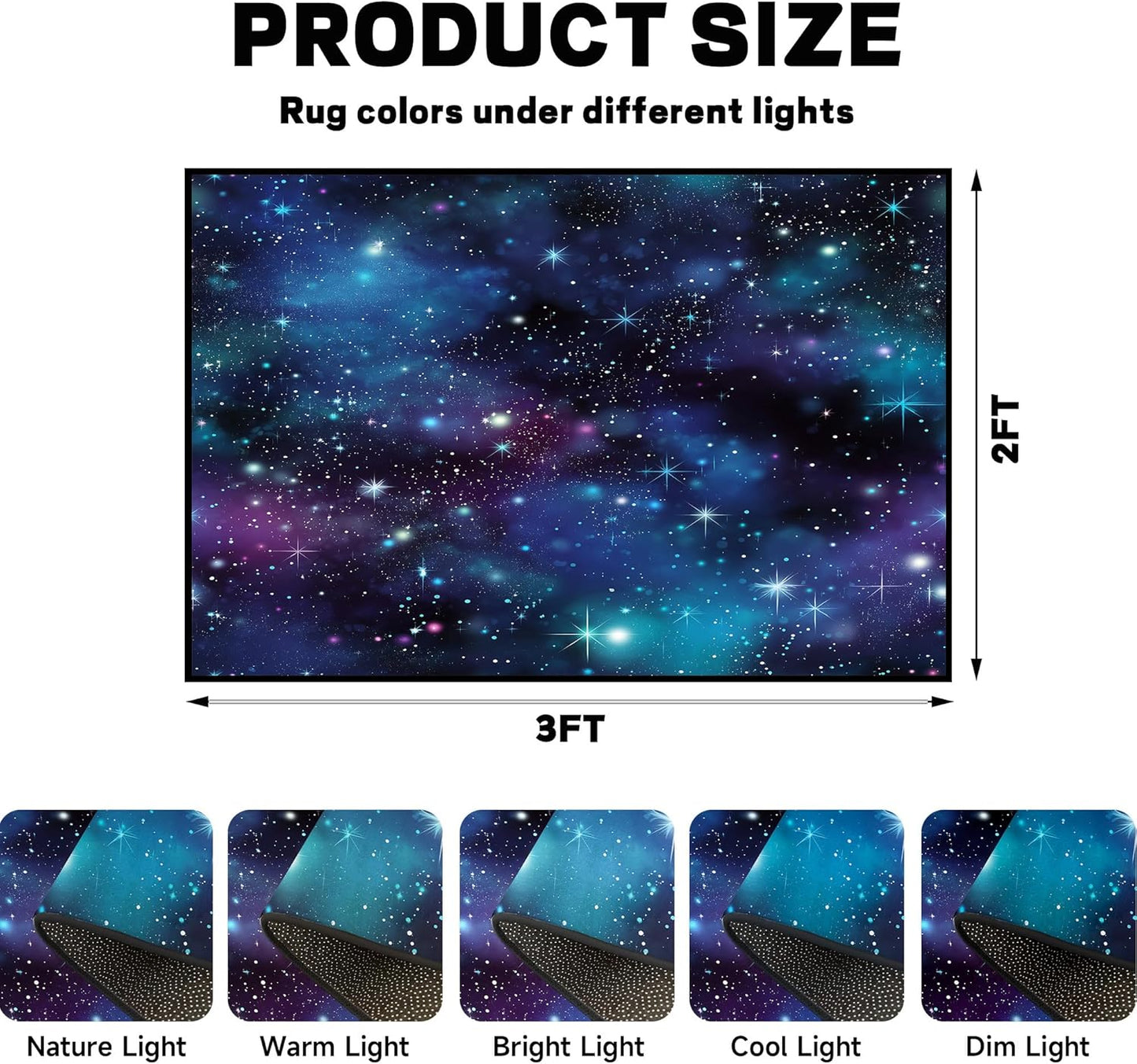 5'x7' Galaxy Rug Bedroom Living Room Gaming Area Rugs Nebula Throw Rugs Yoga Floor Mat Carpet,63"x83"