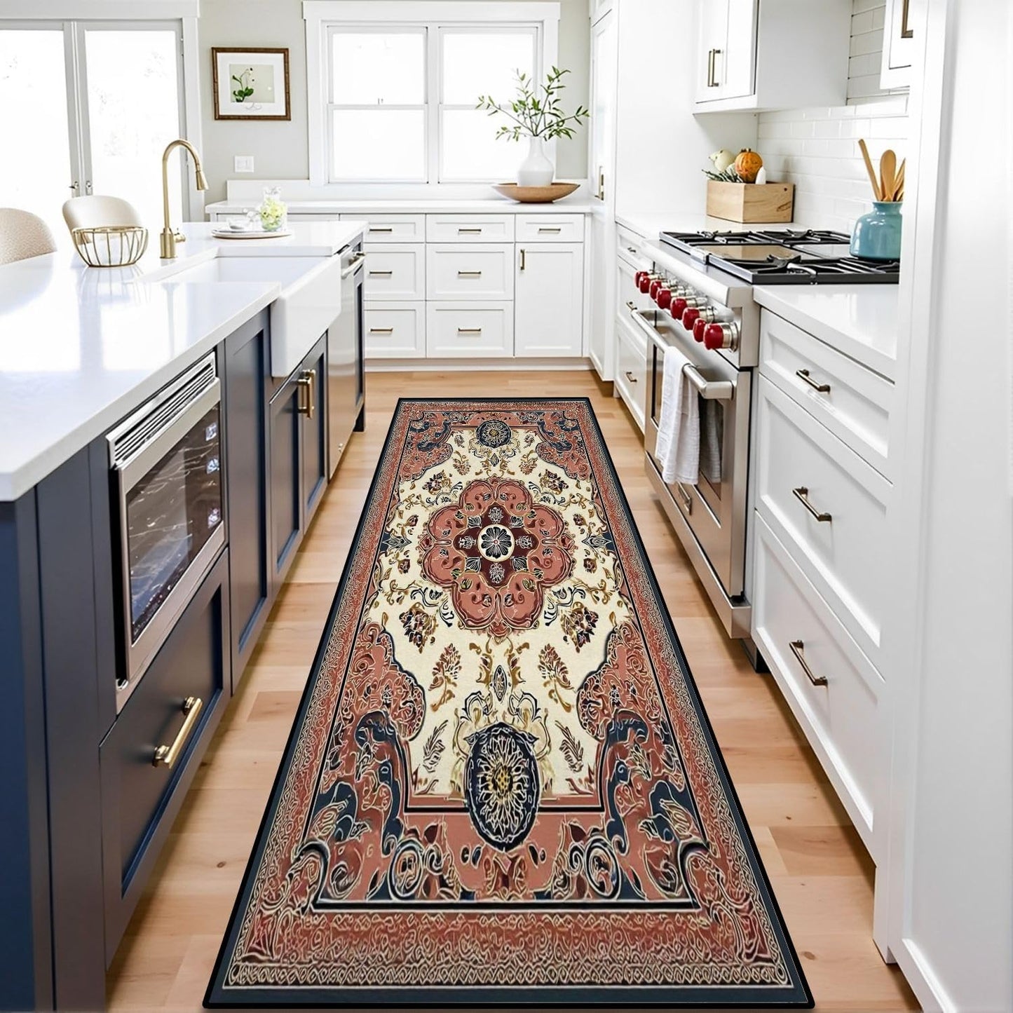 Runner Rug Washable 2x8 Leopard Print Seamless Leopard Skin Fashionable Cheetah Fur Non-Slip Hallway Area Rug Indoor Outdoor Home Decor for Entryway Bathroom Kitchen Carpet Yoga Floor Mat