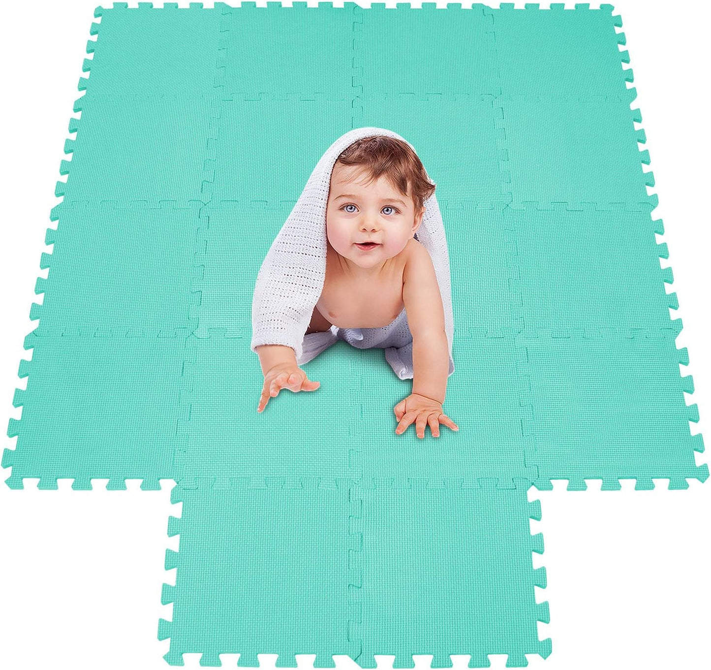 meiqicool Foam Play Mat Thick Soft EVA Interlocking Foam Floor Mats Children Yoga Exercise Multi Jigsaw Puzzle Blocking Board Kids Playmats Play Grey 18 Piece L