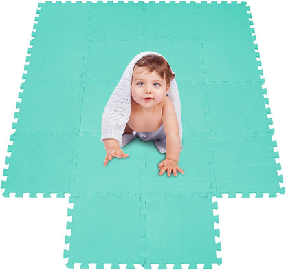 meiqicool Foam Play Mat Thick Soft EVA Interlocking Foam Floor Mats Children Yoga Exercise Multi Jigsaw Puzzle Blocking Board Kids Playmats Play Grey 18 Piece L
