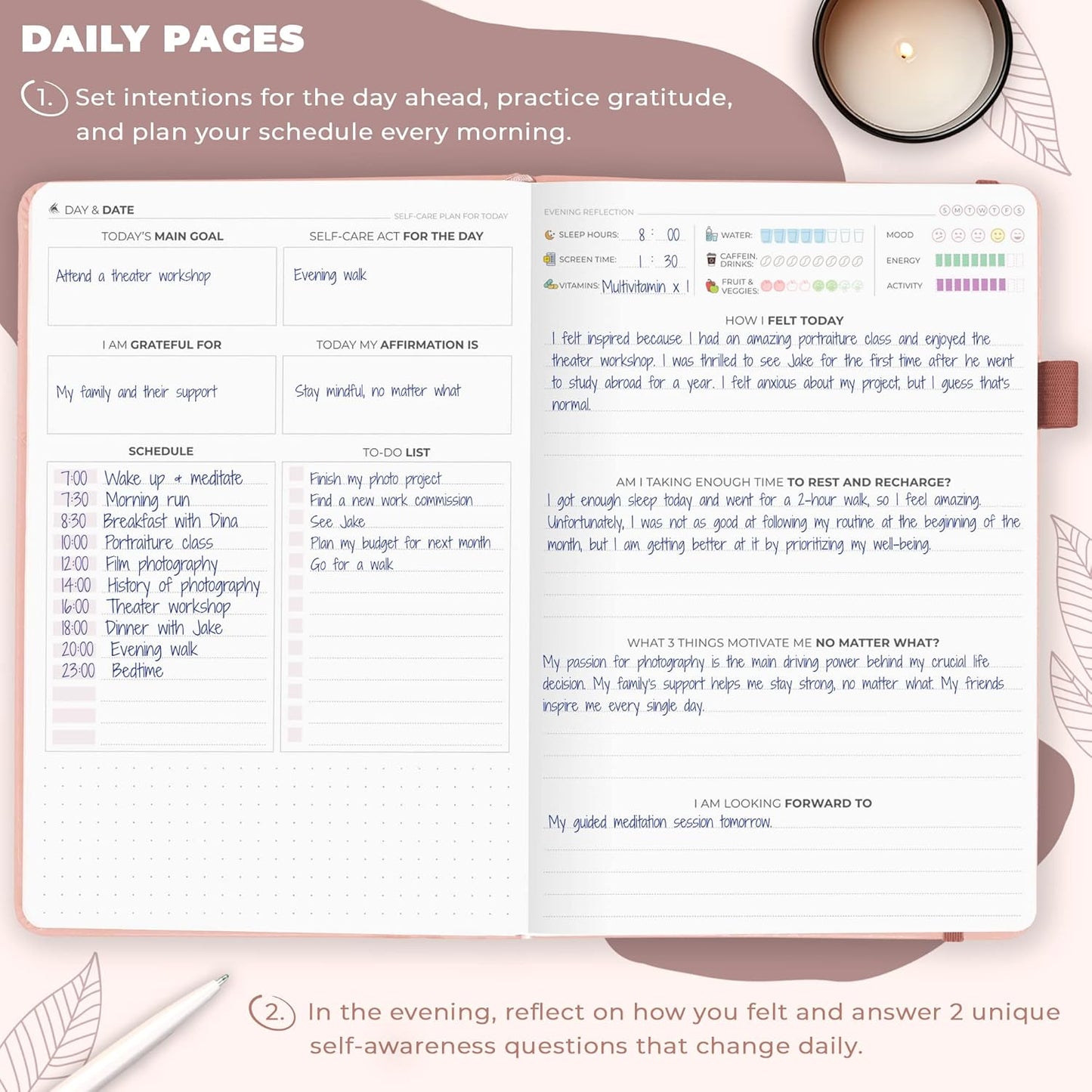 Clever Fox Self-Care Journal – Daily Reflection Notebook – Mental Health & Personal Development Planner, Meditation & Mood Log, A5 (Turquoise)