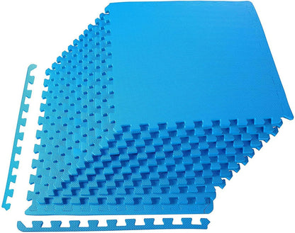 BalanceFrom Puzzle Exercise Mat 1" Thick, EVA Interlocking Foam Floor Tiles for Home Gym, Mat for Home Workout Equipment, Floor Padding for Kids, Black, 24 in x 24 in x 1 in, 24 Sq Ft - 6 Tiles