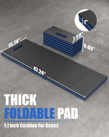 Foldable EVA Utility Mat with Handle, Heavy Duty Mechanic Mat for Kneeling, Workouts, Garages, Gardening, Camping, Picnics, Outdoor Adventures and Home Gyms, Red