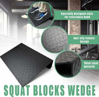 KORIKAHM Steel Squat Wedge Block & Slant Board, Heel Elevated Split Squat Wedges Weightlifting, Calf Raise Machine for Calf Stretching