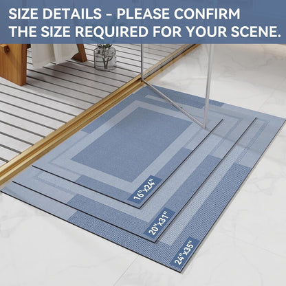 YDKGL Non Slip Long Bath Mat Bathroom Runner, Rubber Backing Ultra Thin Bathroom Rugs Fit Under Door Quick Dry Super Absorbent Washable Bath Rug Shower Mat for Bathtub Sink Floor, Dark Gray 17"x47"