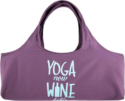 Wild Essentials Yoga Bag, Exercise, Tote, Large Carrier, Shoulder Strap, Inner Pocket, Fits Most Mats, Recycled Cotton Canvas