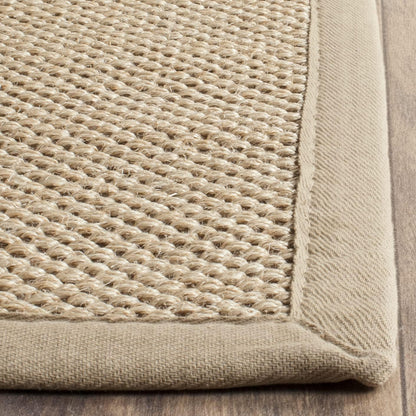 SAFAVIEH Area Rug 11x15 - Natural Fiber Collection - Large - Maize & Linen Color, Sisal, Woven Design with Border (NF141B) - Colors B