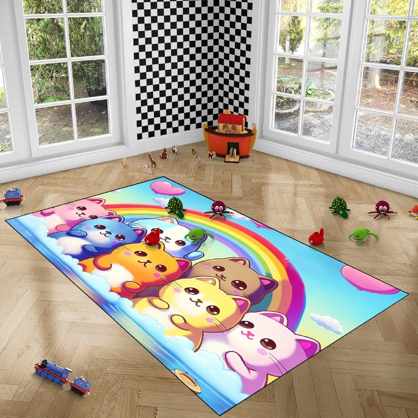 Black Girl Area Rug for Bedroom African American Rugs for Room Princess Carpet Kids Rugs for Bedroom African Girls Carpet for Living Room Teen Girls Yoga Mats, Pink, 4'×5'