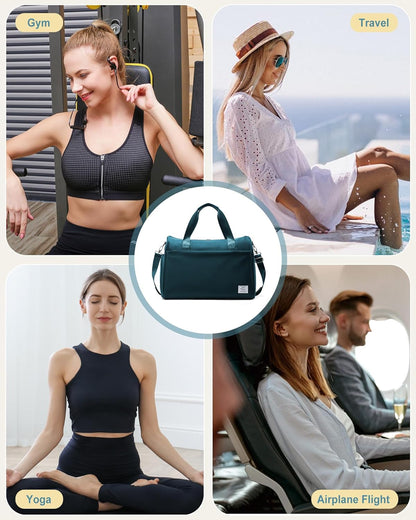 Gym Bag Womens Mens with Shoes Compartment and Wet Pocket Travel Duffel Bag for Women for Plane Sport Gym Tote Bags Swimming Yoga Waterproof Weekend Overnight Carry on Bag Hospital Holdalls - Colors C