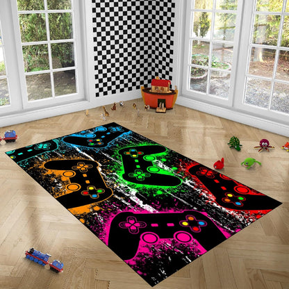 Game Controller Rugs for Bedroom Boys Living Room Gamer Gamepad Red Carpets Floor Mat Player Indoor Mats Gaming Art Design Home Decor Crystal Doormat Yoga Mats 3'x5'