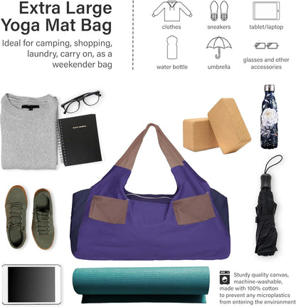 JoYnWell Yoga Bags and Carriers Fits All Your Stuff, Extra Large Yoga Mat Bag Full Zip Yoga Mat Bag with 3 Zipper pockets