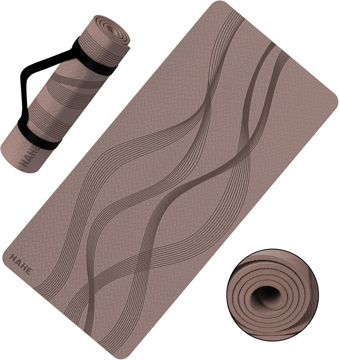 Yoga Mat High Density Exercise Mat, 76"x32"x0.27"Thick Wide & Large Yoga Mat for Women Men, Professional POE Workout Mat for Yoga, Pilates, Fitness & Stretching