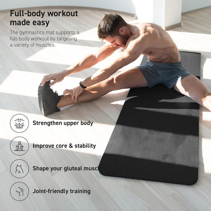 MSPORTS Yoga Mat Premium Non Slip Thick – Extra Comfortable Exercise Mat for Home Workouts, Pilates, Stretching & Gym – Cushioned NBR Foam, Gym Mat with Strap, for Women & Men
