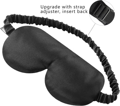 Alaska Bear Sleep Mask Silk Eye Cover with Shaped Padding for Pressure-Free Sleeping, Foam Insert, Upgrade Contour Over Conventional Flat Satin Eye Masks, Machine Washable