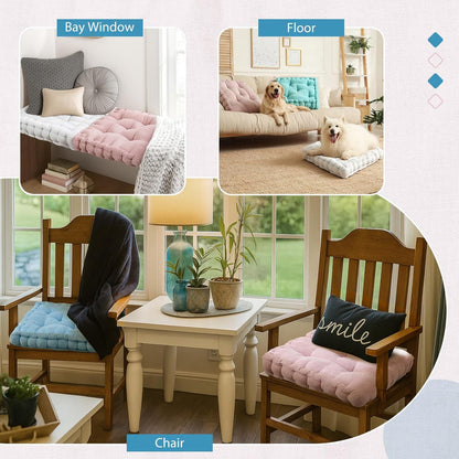 Jerify Floor Pillow Cushions Large Round Square Large Meditation Floor Pillow for Classroom Adult Meditation Picnic Party Seating Learning Daycare School(Square,Mixed Colors,4 Pcs)