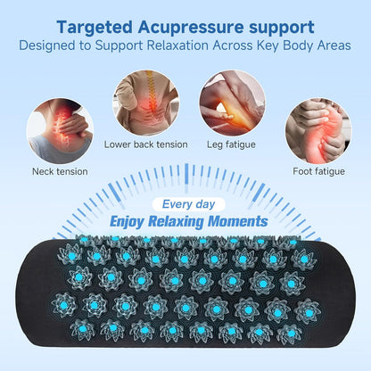 Acupressure Neck Pillow, Ergonomic Neck Support Pillow with Raised Pressure Points, Neck Rest Pillow for Home, Office, Travel, Reading, Relaxation Gift for Women & Men, Light Gray