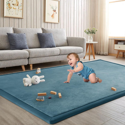 Baby Play Mat for Floor Nursery Rug Muscle Mat Area Rug Playroom Rug 79"x110" Playpen Mat Memory Foam 1.3" Thick Crawling Mat For Babies,Toddlers, Infants, Kids,Grey