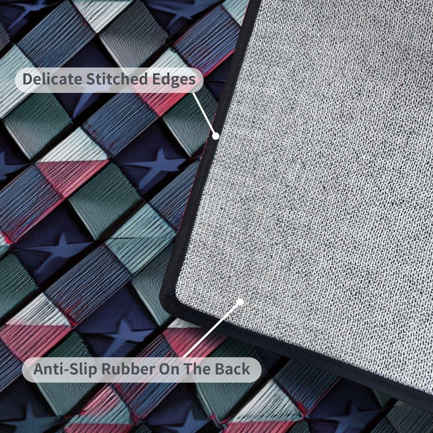 Runner Rug Washable 2x6 White Navy Blue Green Tartan Plaid Scottish Texture from Tartan Plaid Non-Slip Hallway Area Rug Indoor Outdoor Home Decor for Entryway Bathroom Kitchen Carpet Yoga Floor Mat