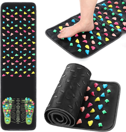 TrelaCo Foot Massage Mat Reflexology Walk Stone Road Foot Massage Acupoint Mat for Acupressure Relaxes for Long Sitting Elderly Students and Office Workers (27.56 x 13.78 Inches)
