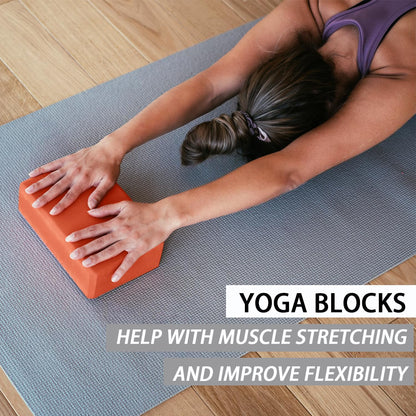 Yoga Blocks 2 Pack - Non-Slip Yoga Brick & Foam Blocks Yoga Set, High-Density Pilates Block for Stretching, Meditation, and Exercise Blocks Foam, Ideal for Deep Poses