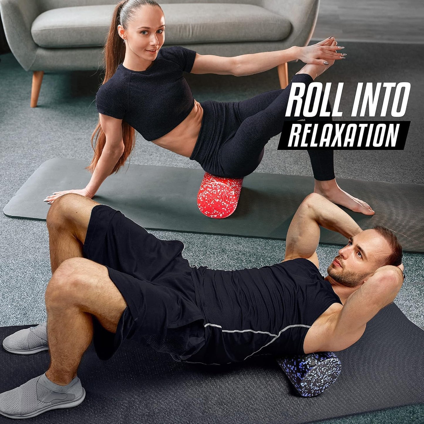Yes4All High-Density EPP Round Back Roller Foam, Exercise Foam Roller for Yoga, Pilates & Stretching - 12, 18, 24, 36 inch