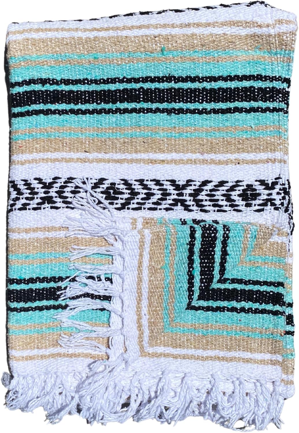 Del Mex Classic Mexican Blanket, Large Authentic Woven Falsa Throw (70"x50"), Artisan Southwest Décor for Beach, Yoga, Outdoors (Lavender)