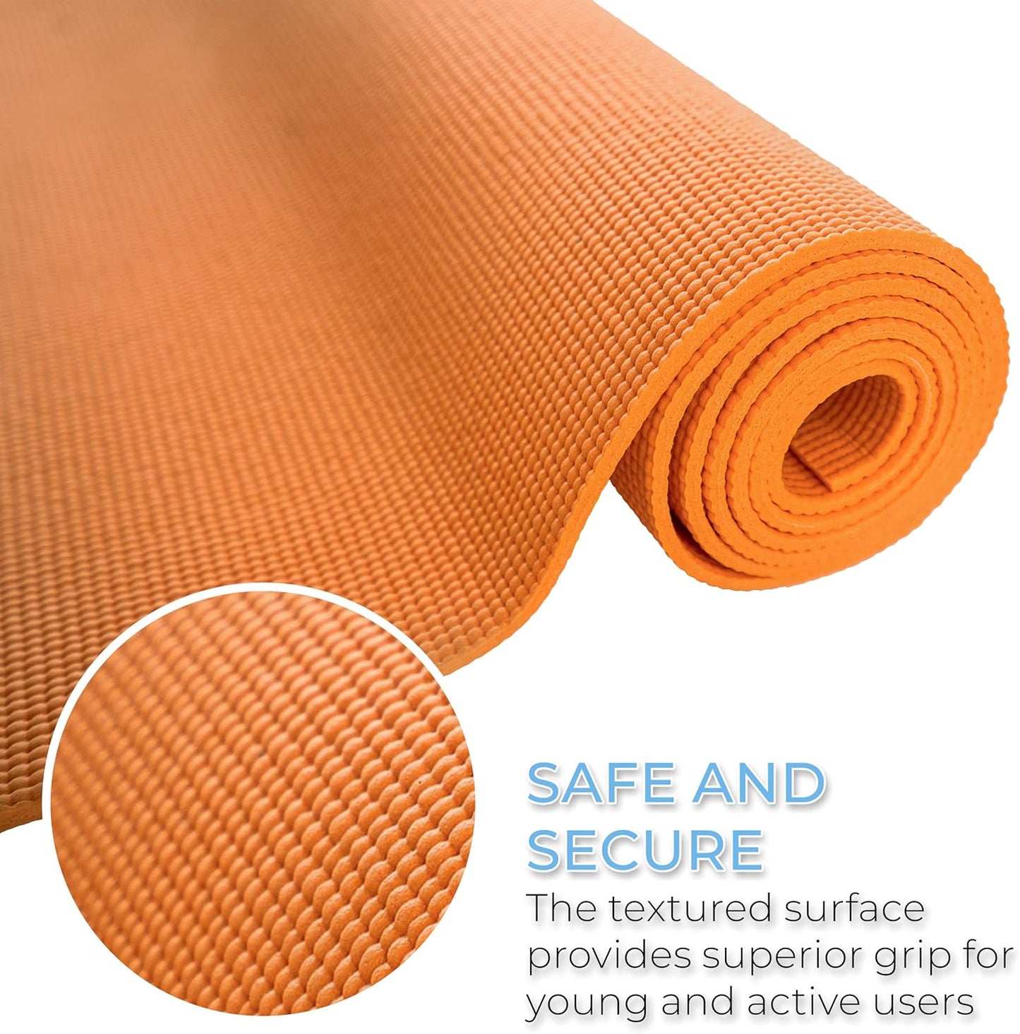 10-Pack Kid-Friendly Yoga Mat, 68" x 24" Non Slip Exercise Mat, 4mm Non Toxic Yoga Mats for Kids, Easy to Clean, Bulk Workout Mats for Schools, Classrooms, and Studios