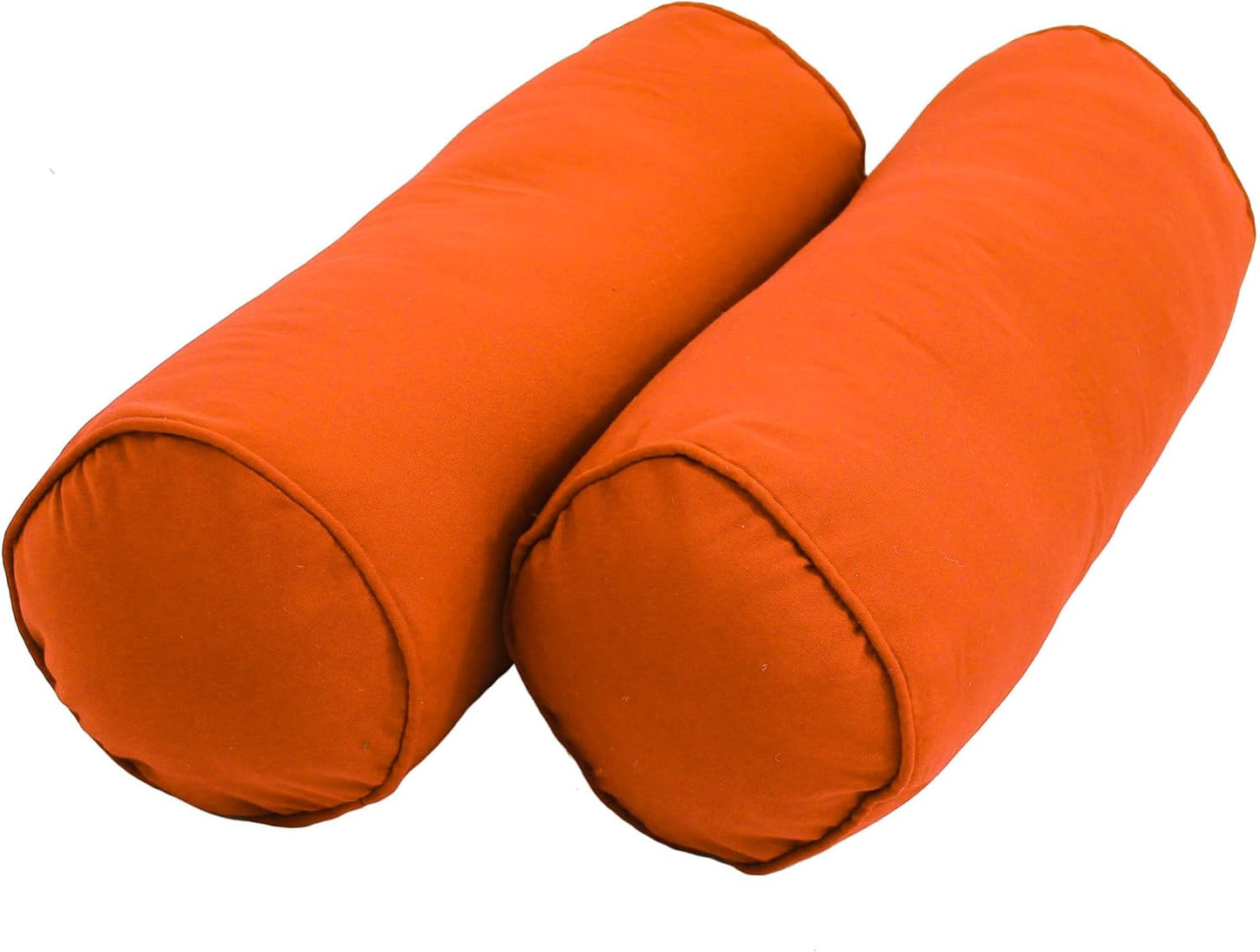 Blazing Needles Double-Corded Solid Twill Bolster Pillows with Inserts (Set of 2), 20" x 8", Burgundy