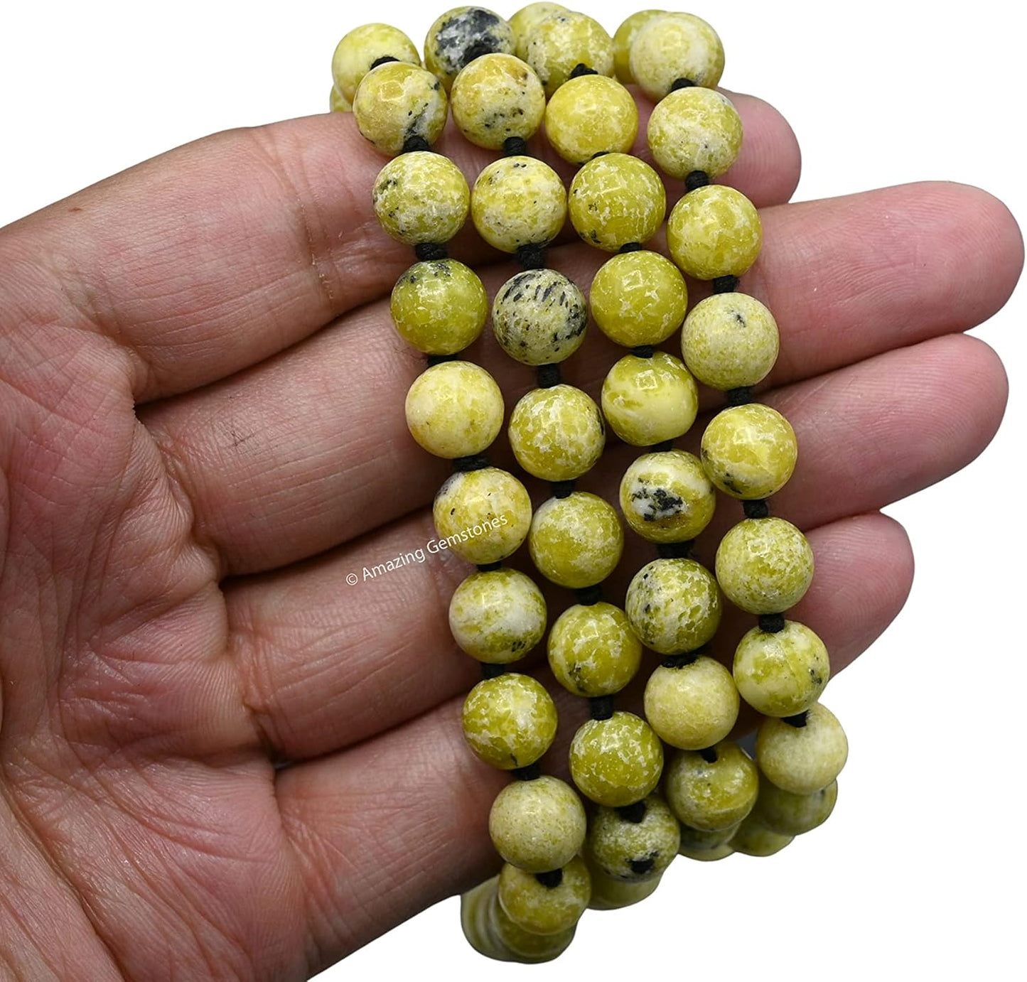 Amazing Gemstone 108 Beads Handmade Mala (Knotted, Rudraksha) - Colors A