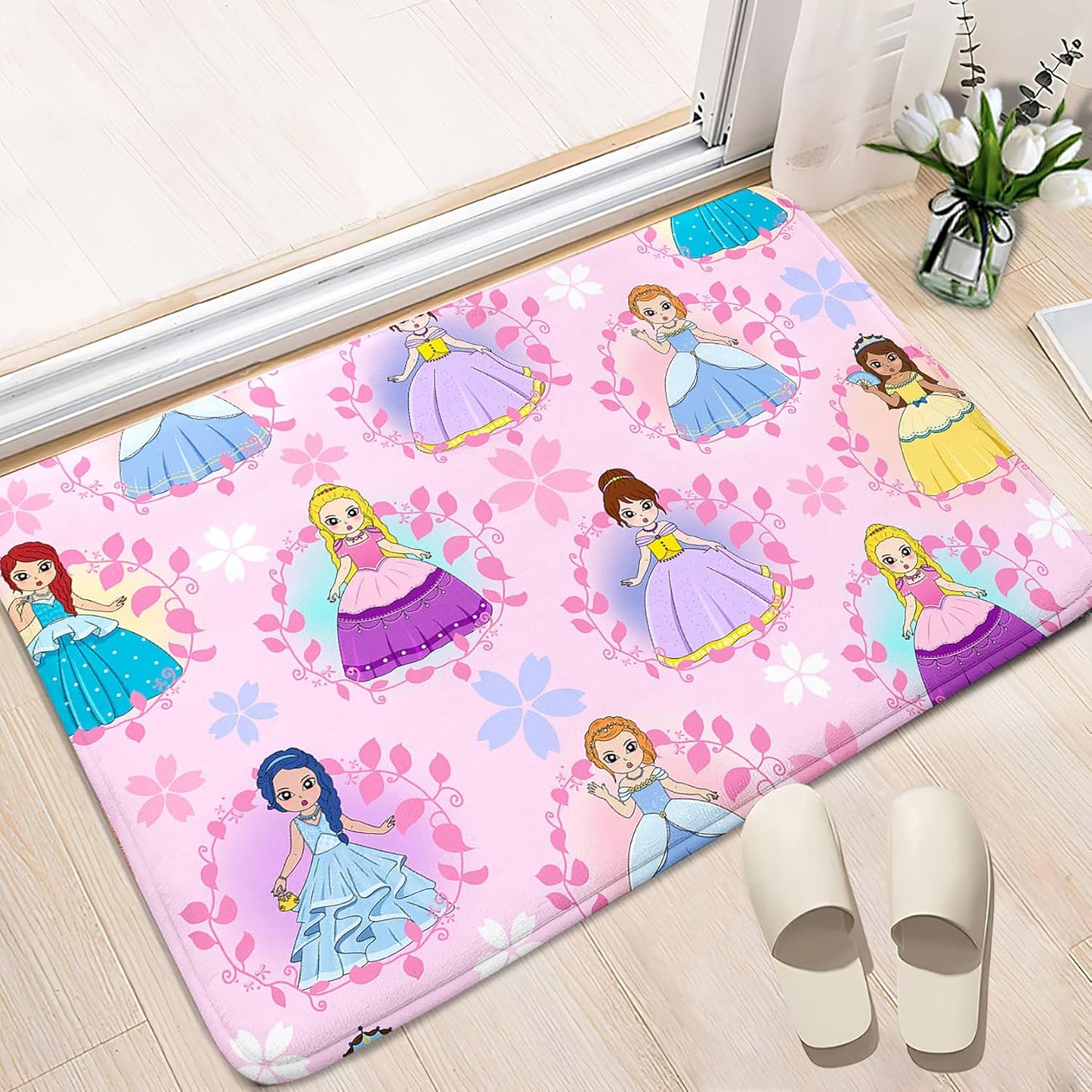 Black Girl Area Rug for Bedroom African Black Girls Floor Rugs for Living Room Playroom Cartoon Art Home Decor Soft Yoga Mats for Women Afro Purple 47" x 31" (2.7 x 3 Feet)