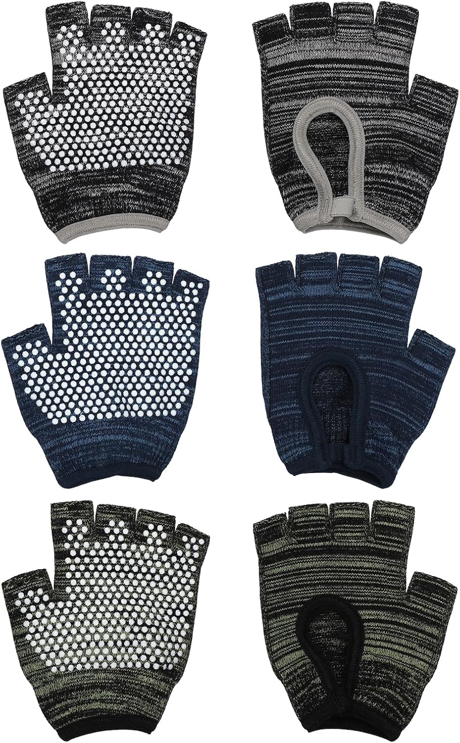Yoga Gloves, Non Slip Fingerless Pilates Gloves Breathable Exercise Workout Mittens