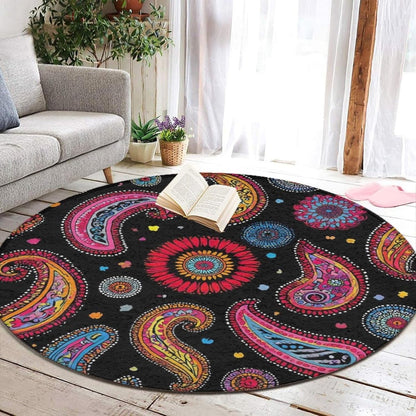 Room Sofa Yoga Soft Round Carpet, Home Decor Non Slip Kitchen Office Circle Rug, Machine Washable Modern Round Area Rug Beach Turtles, 60inch