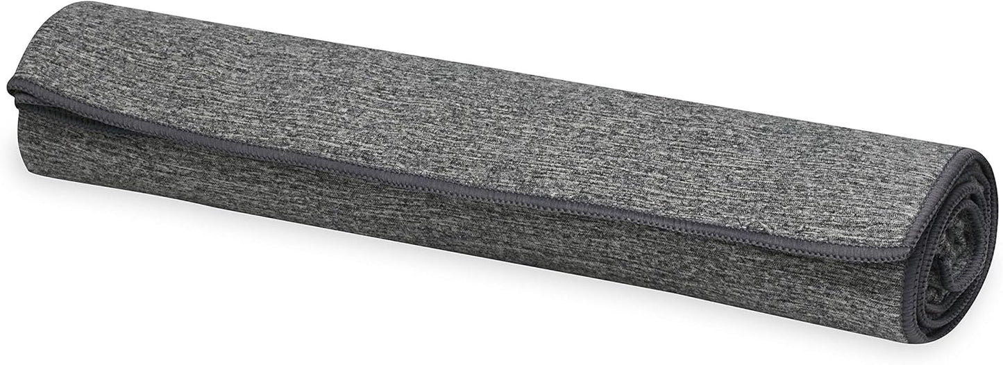 Gaiam Yoga Towel - Mat Sized Active Dry Non Slip Moisture Wicking Sweat Absorbent Microfiber Hot Yoga Towel for Women & Men | Stay-Put Corner Pockets (70" Long x 26" Wide)