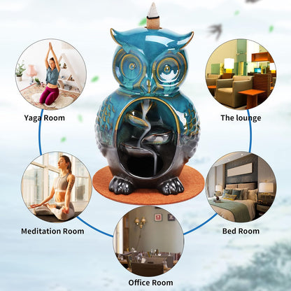 Mountain Waterfall Incense Burner，Backfall Incense Holder River, Incense Falls Meditation Decor for Room with Upgrade Incense Cones and Accessories (Mountain)
