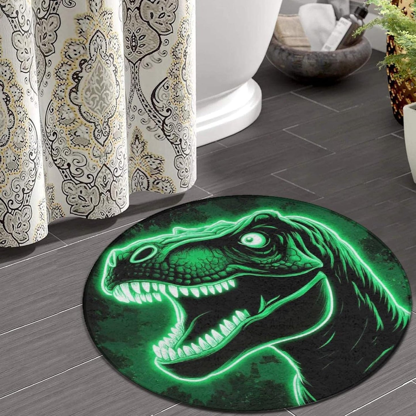 Large Home Decor Mat, Soft Round Yoga Carpet, Non Slip Machine Washable Home Office Circle Rug Gothic Witchy Sun Moon Mushroom Moth