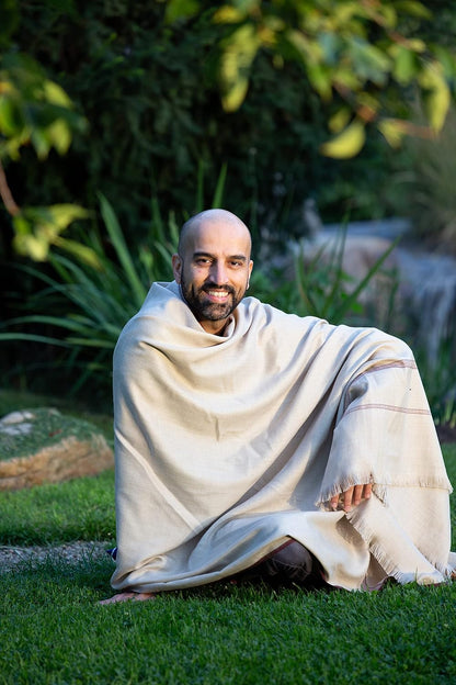 Versatile Premium Wool Blend Meditation Shawl - Large Unisex Prayer Wrap, Oversized Scarf & Yoga Blanket