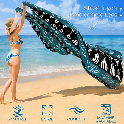 BYDOLL Beach Blanket Waterproof Sandproof Large Sand Free,78''X81''/10'X9' Oversized Sandless Lightweight Blanket Picnic Mat for Beach Travel Camping Hiking with Stakes