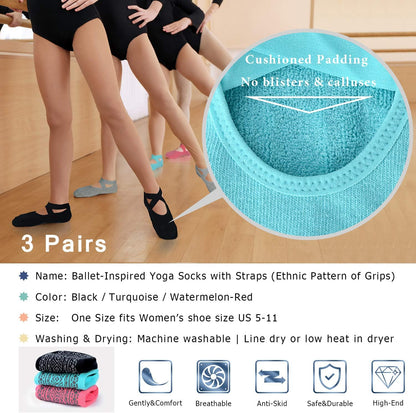 Ozaiic Pilates Socks for Women Non Slip Grip, Yoga Socks with Grippers for Barre, Hospital, Ballet, Dance, Barefoot Workout