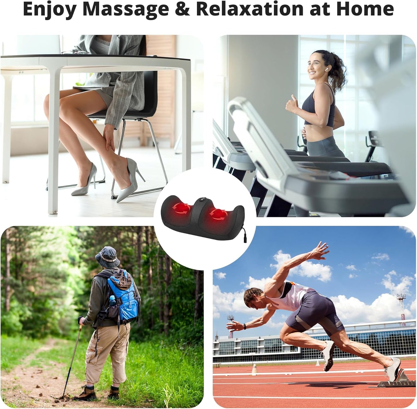 Medcursor Foot Massager with Heat - Foot and Calf Massager with Massage Roller, Deep Massage for Plantar Fasciitis, Pain Relief, Neuropathy, Relax for Home or Office Use (Not Cordless)