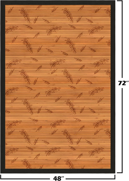 Red Lantern Bamboo Rug - Little Leaf - 4' x 6'