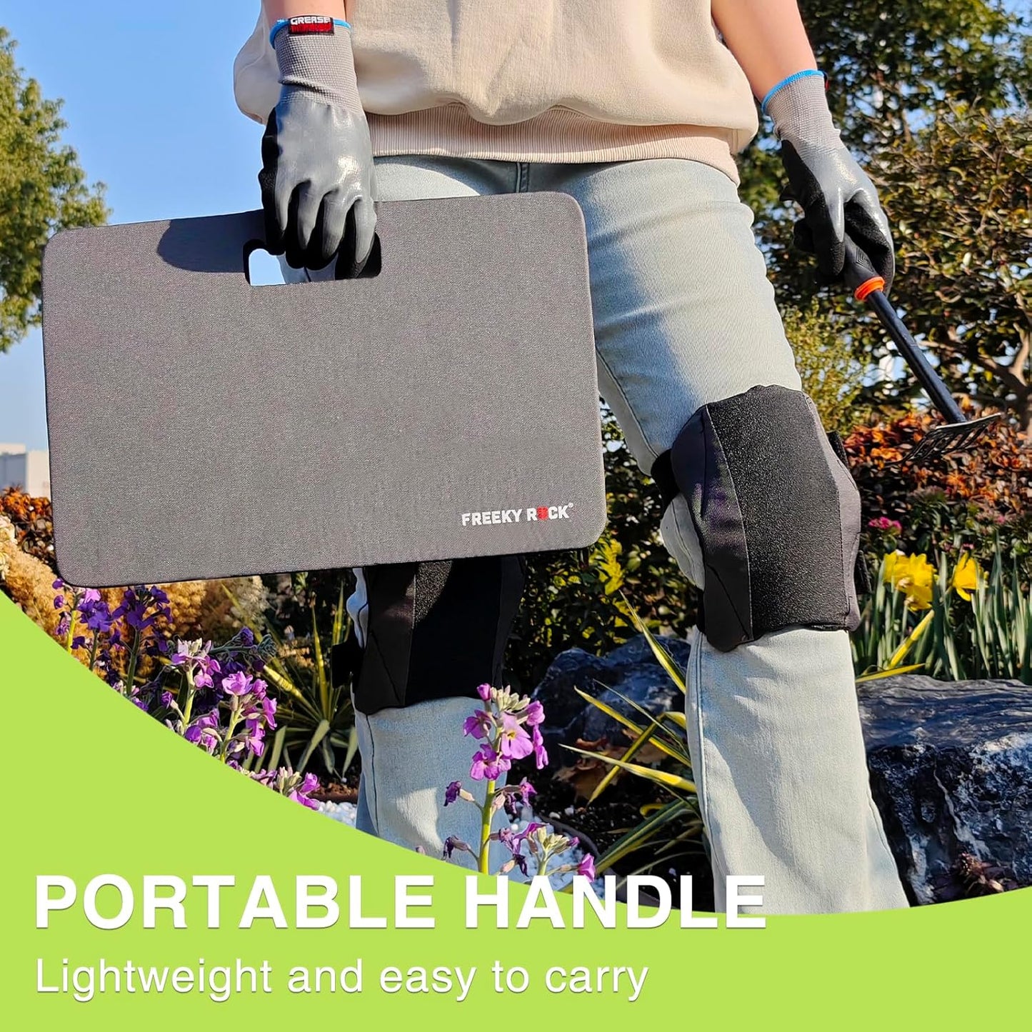 Garden Knee Pads for Men and Women, Lightweight Waterproof KneePads for Gardening, Anti Slip Leather Foam Padding Kneeling Pads for Flooring and Carpet Cleaning, House work, Gardening Maintain, Knee Protector,Gray