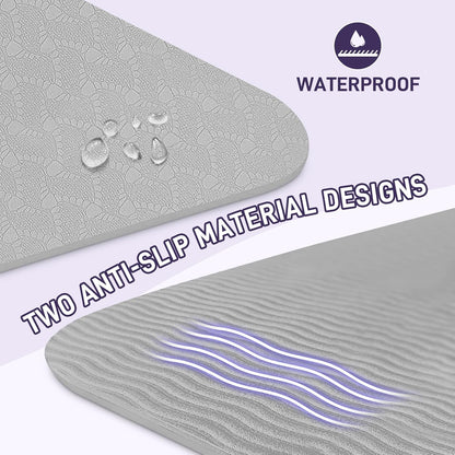 Foldable Yoga Mat for Travel 72"x 32"x 0.32"Inch, 8mm Thick Folding Exercise Mat, Outdoor Non-slip Pilates Mat for Women & Men, Wide Yoga Mat Packable for Workout and Fitness