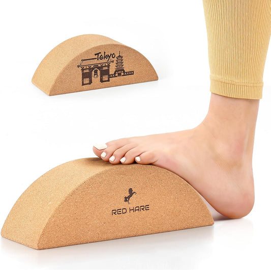 Cork Yoga Block, Half Moon Cork Foot & Calf Stretcher with Tokyo-Inspired City Landmark Design, Ankle & Foot Mobility Trainer, Pilates Yoga Balance Block for Stability, Stretching & Recovery