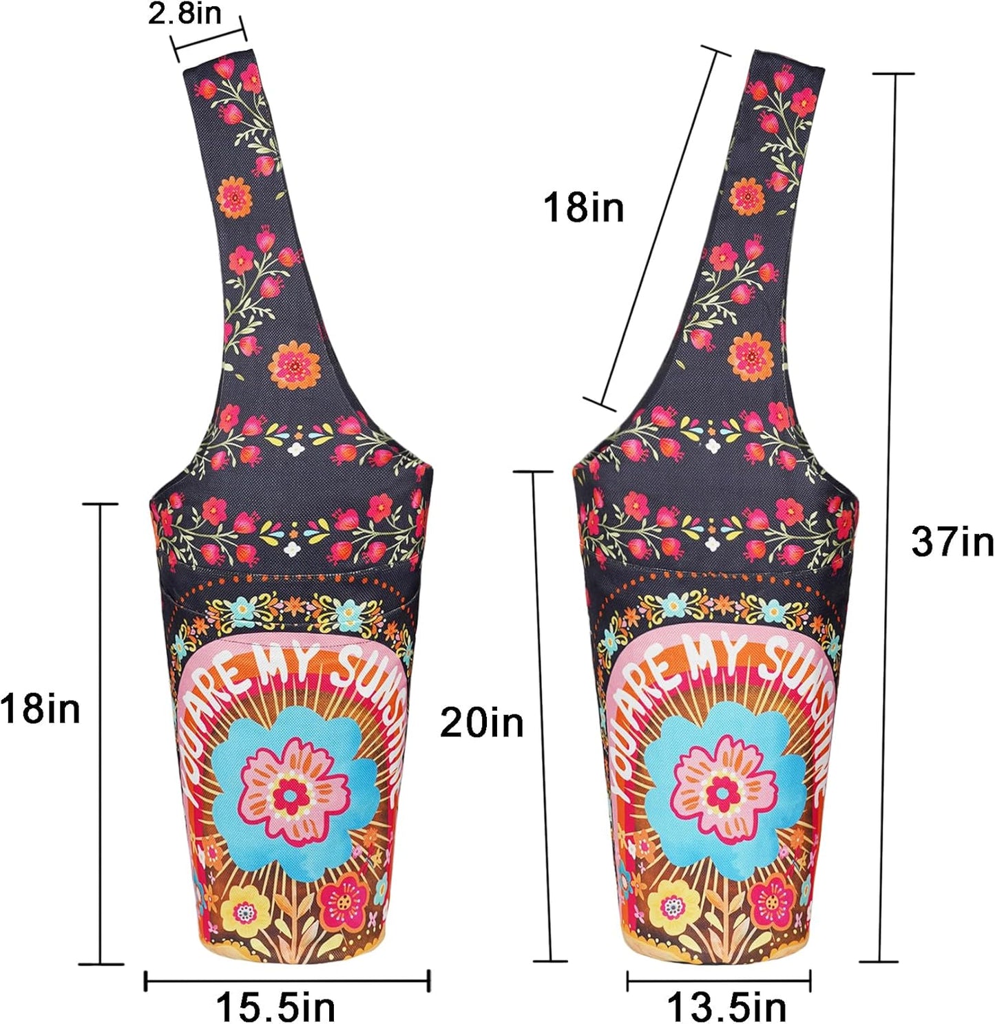 Yoga Mat Bag - Long Tote with Pockets - Holds More Yoga Accessories - Yoga Bag Fit Most Size Mats - Yoga Mat Carrier