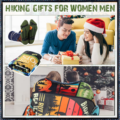 HunnmingRe 2 Pcs Unique Yoga Blanket and Socks Gifts for Yoga Lovers 50" x 60" Restorative Instructor Teacher Mother's Day Birthday Gag Gifts for Meditation Gymnasts Women Girls